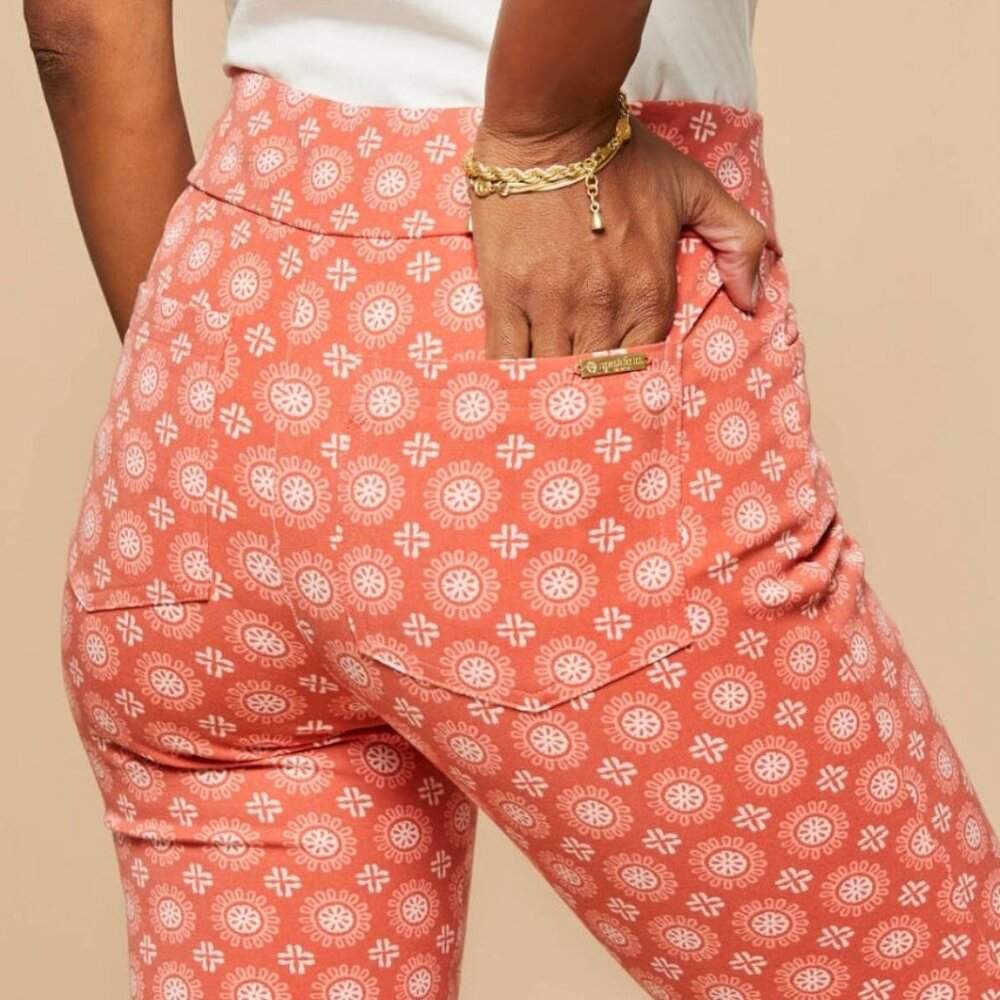 Spartina 449  Size L - Maren Pull-On Pants - Pink House French Floral - Picture 3 of 11